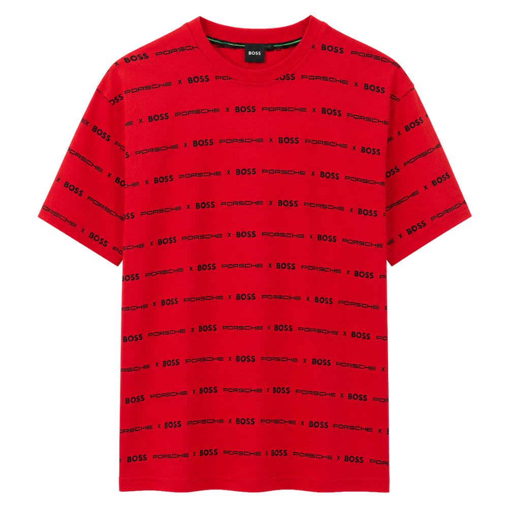 PLAYERA BOSS X PORCSHE "ROJO MONOGRAMA"