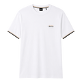 PLAYERA BOSS "BLANCA DETALLES RAYAS"