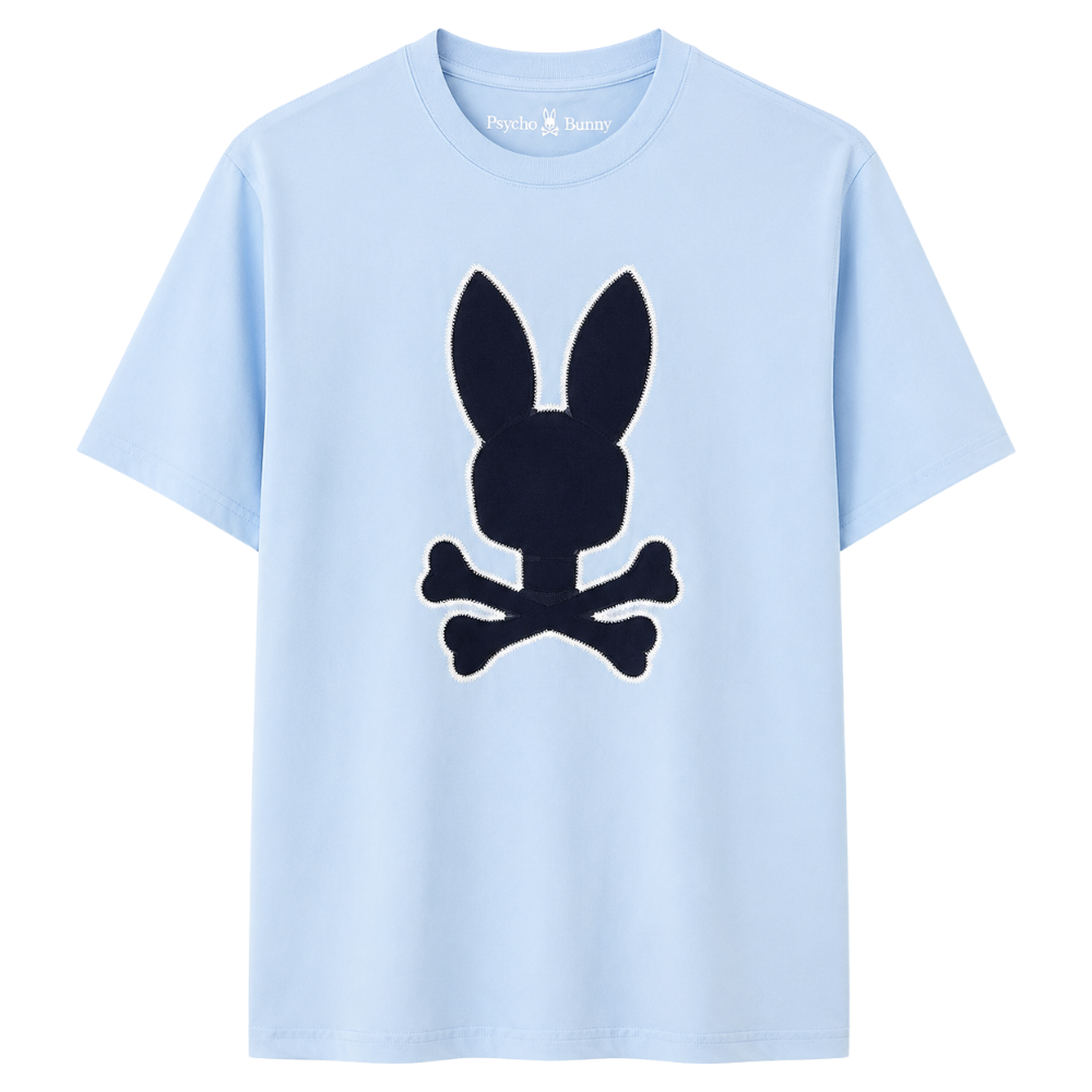 PLAYERA PSYCHO BUNNY "AZUL LOGO CLASICO NEGRO"