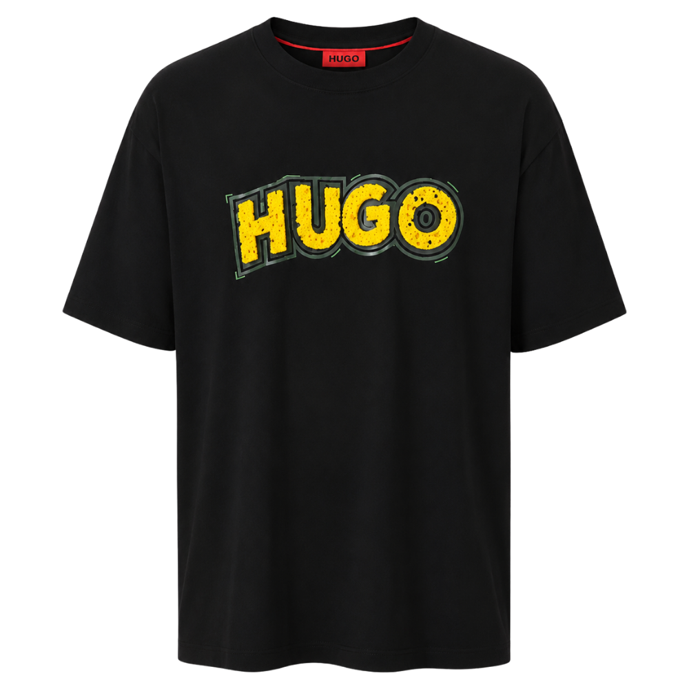 PLAYERA HUGO "NEGRO LOGO AMARILLO"