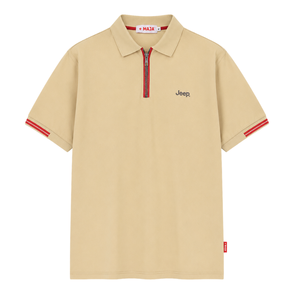 POLO MAJA X JEEP "BEIGE DETALLES ROJOS"