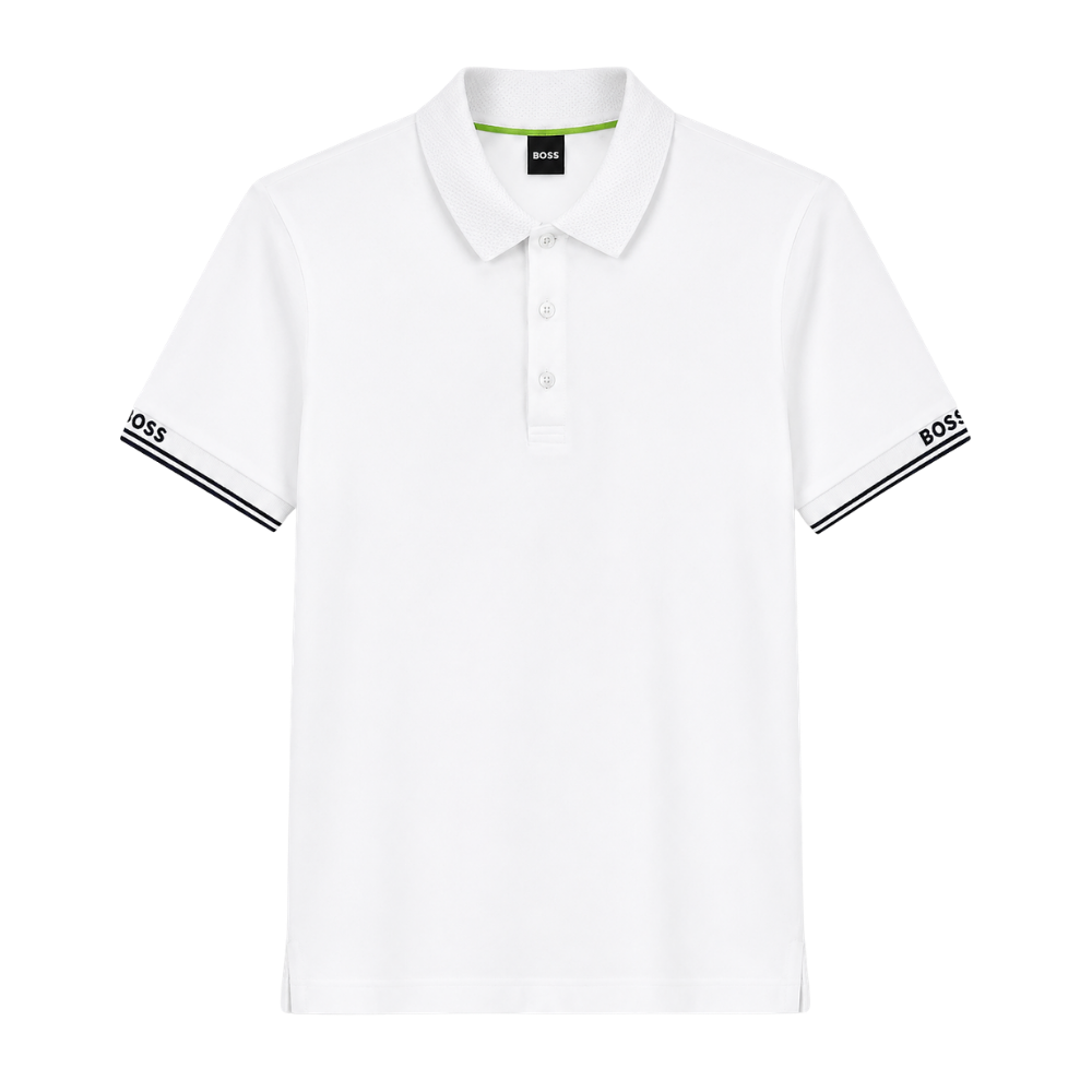 POLO BOSS "BLANCO DETALLES BOSS NEGRO"