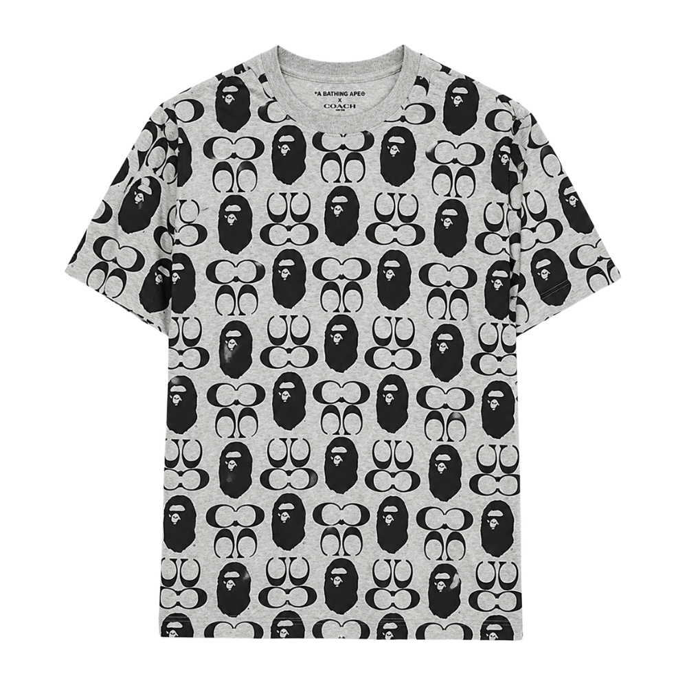 PLAYERA BAPE X COACH "GRIS MONOGRAMA NEGRO