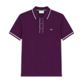 POLO LACOSTE "MORADA DETALLES MANGA BLANCA"