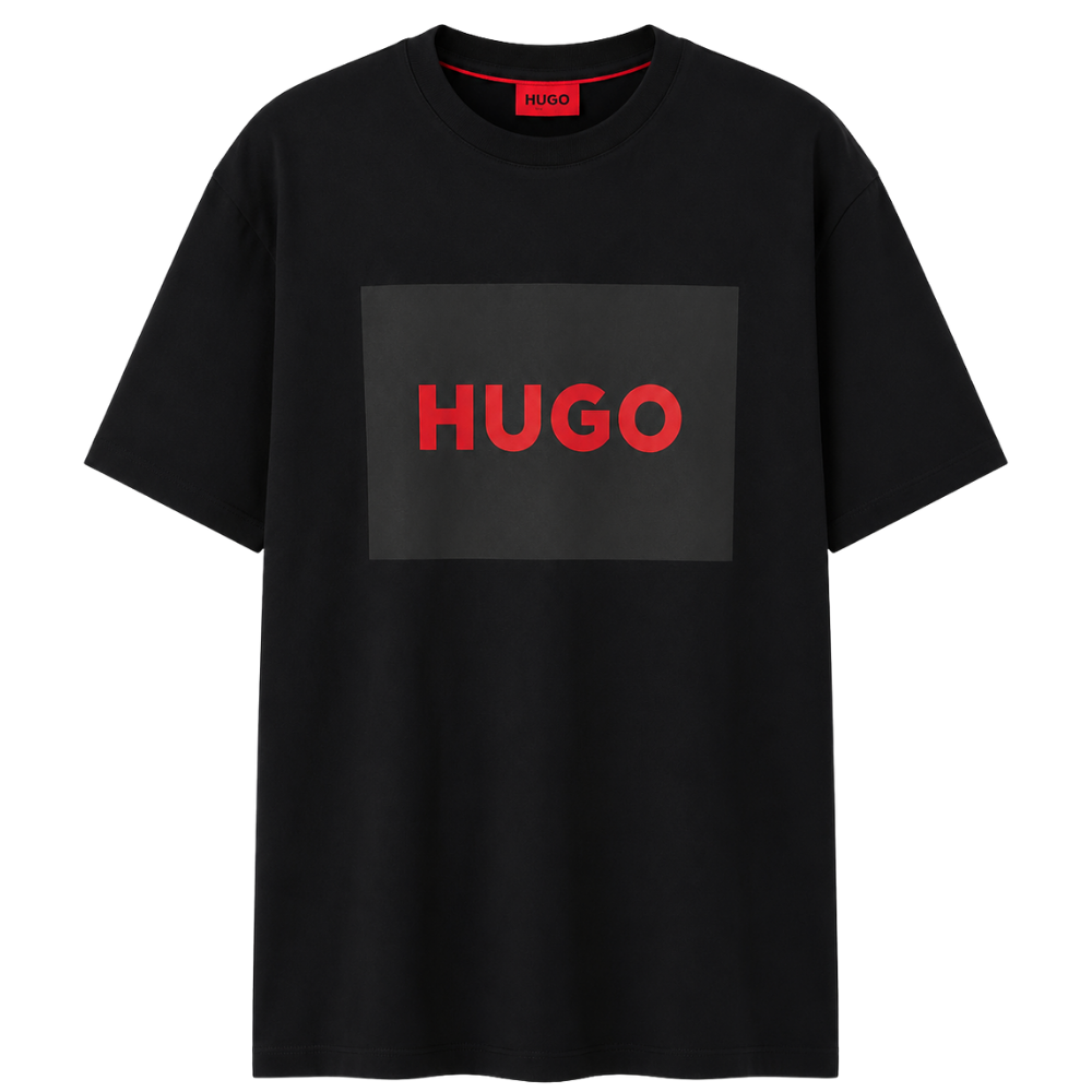 PLAYERA HUGO "NEGRO LOGO ROJO"