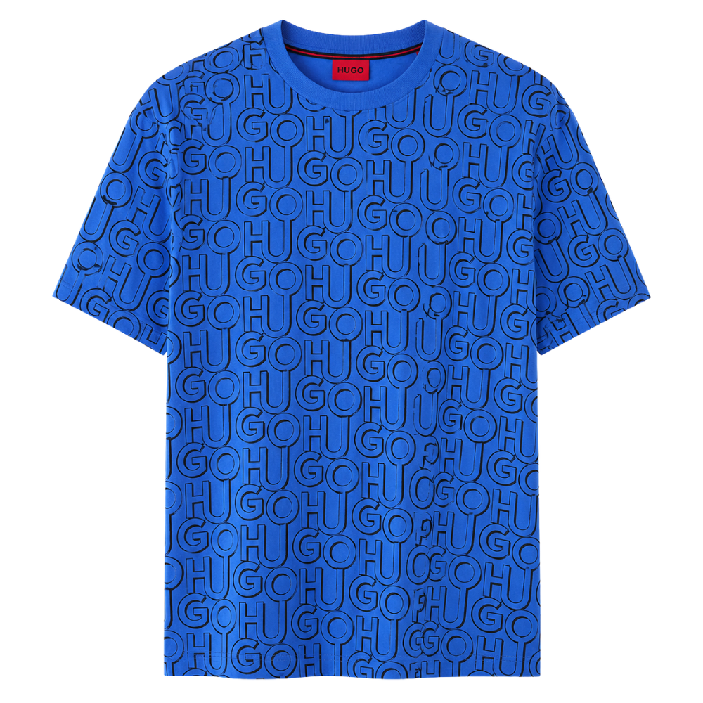 PLAYERA HUGO "AZUL MONOGRAMA NEGRO"
