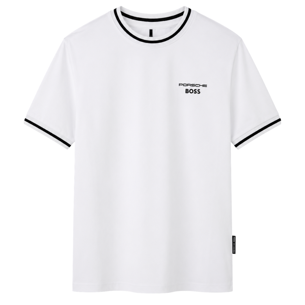 PLAYERA BOSS X PORSCHE "BLANCA DETALLES NEGROS"