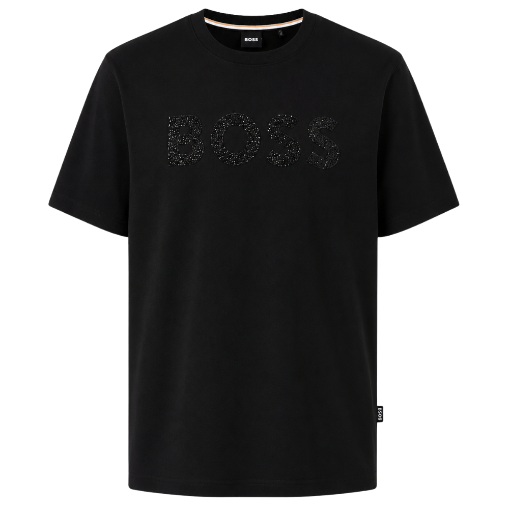 PLAYERA BOSS "NEGRA LOGO DE BRILLOS"