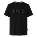 PLAYERA BOSS "NEGRA LOGO NEGRO/BEIGE"