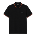 POLO BOSS "NEGRA DETALLE CUELLO ROJO/AMARILLO"