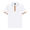 POLO BOSS "BLANCO DETALLES MANGA NARANJA"