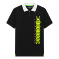 POLO PSYCHO BUNNY "NEGRA CONEJO VERDE NEON"
