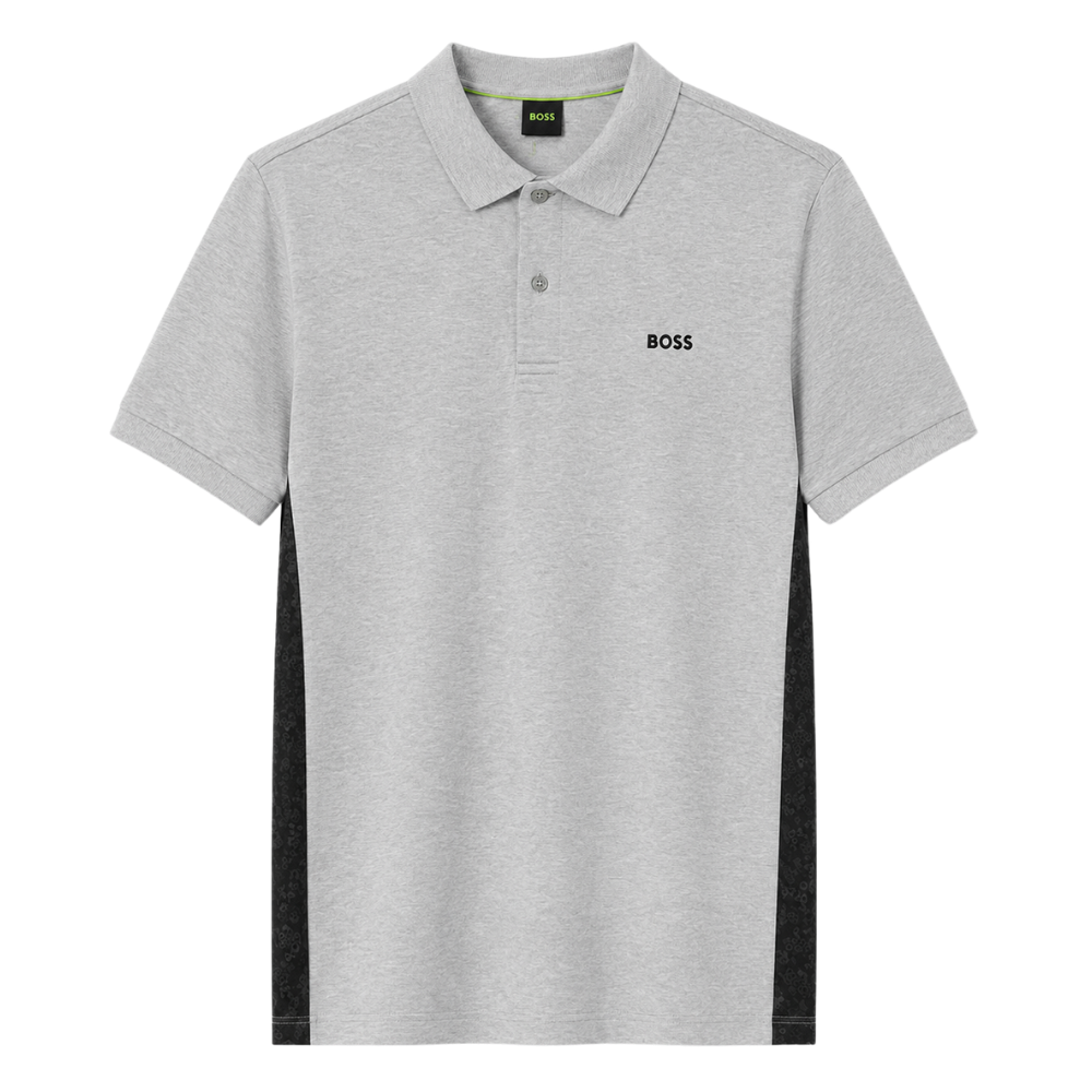 POLO BOSS "GRIS FRANJAS NEGRAS"