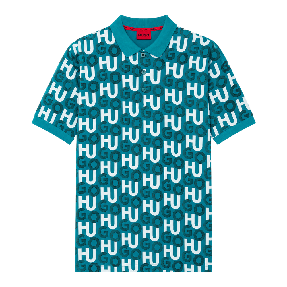 POLO HUGO "MONOGRAMA TURQUESA"