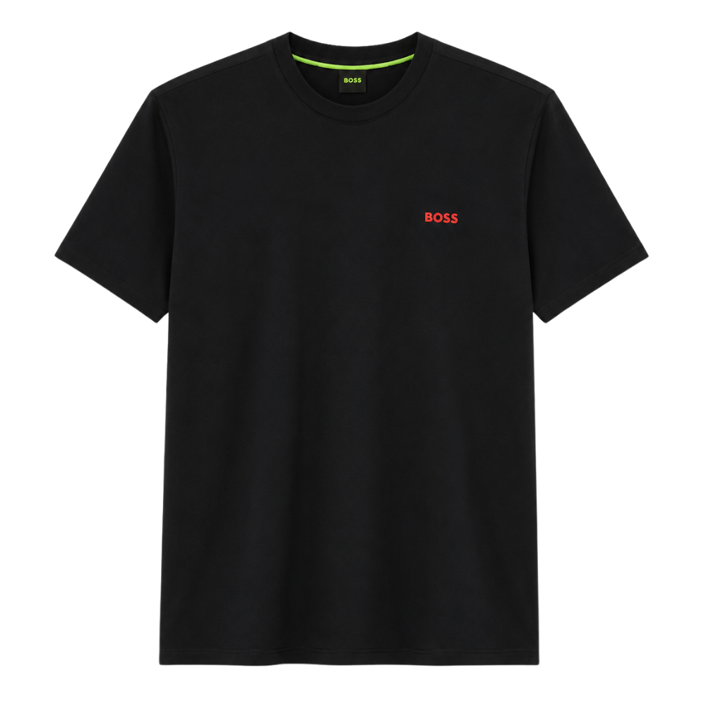 PLAYERA BOSS "NEGRA LOGO PEQUEÑO ROJO"