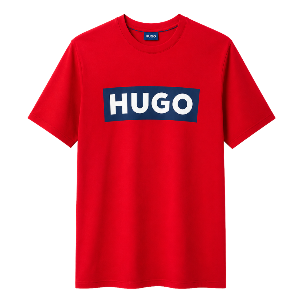 PLAYERA HUGO "ROJA LOGO AZUL"