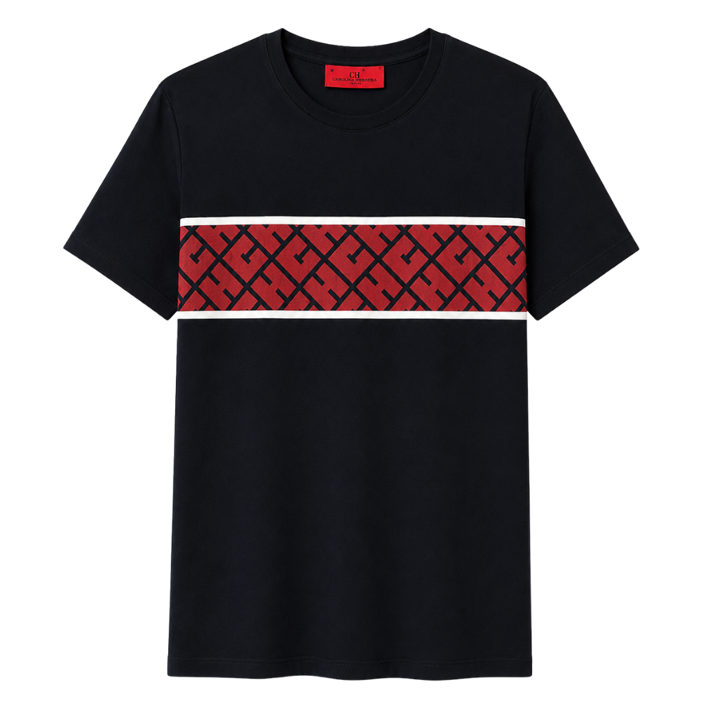 PLAYERA CAROLINA HERRERA "NEGRA LINEA ROJA"
