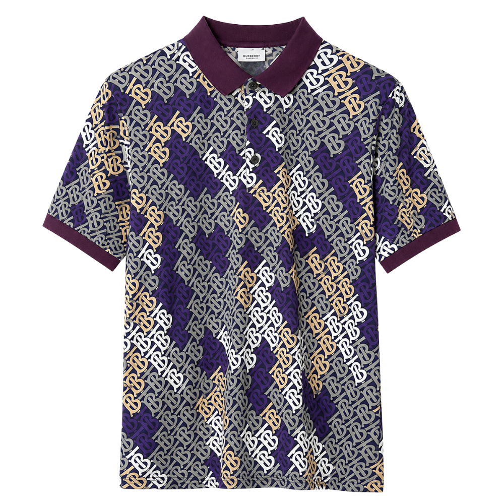 POLO BURBERRY "MONOGRAMA AZUL/GRIS/BEIGE"