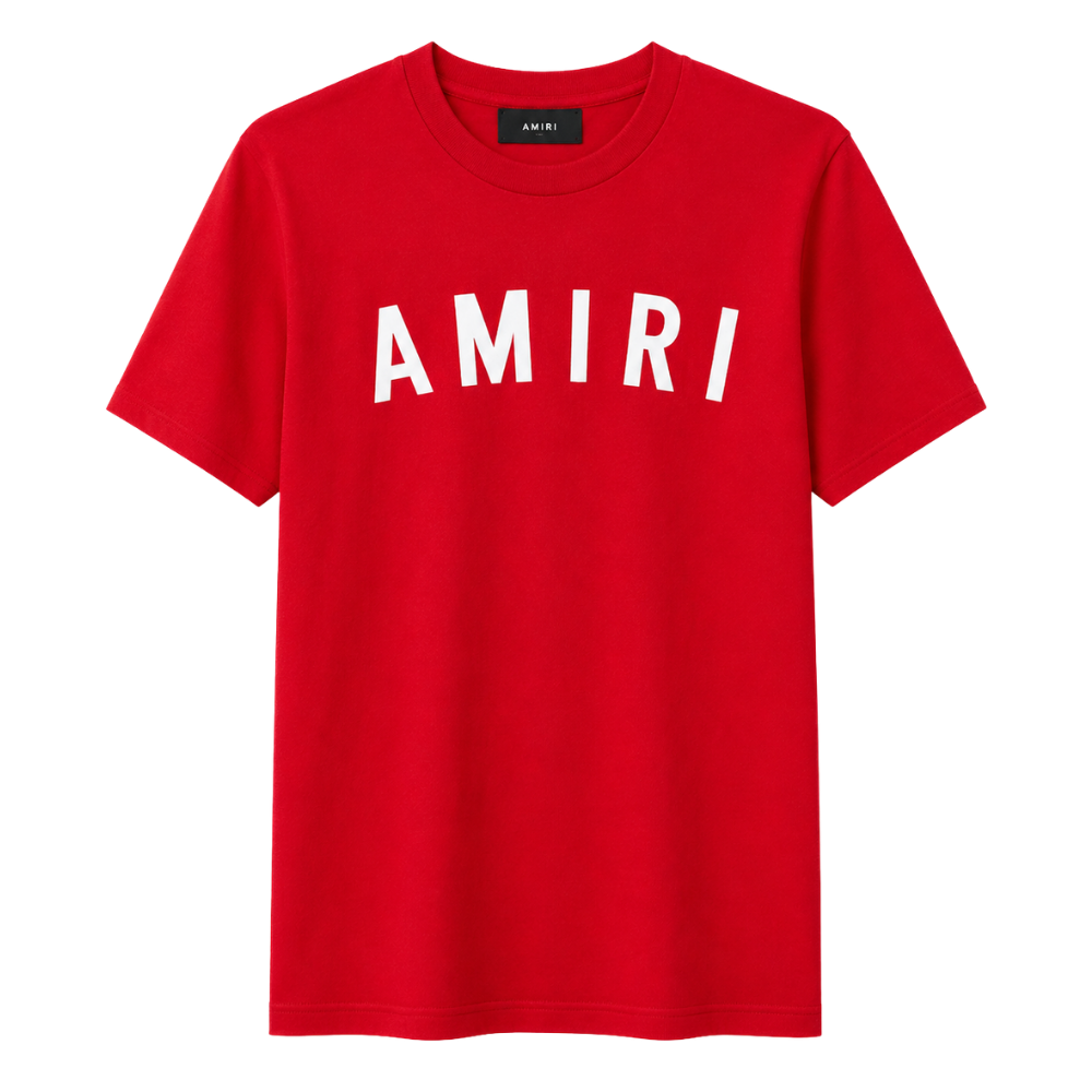 PLAYERA AMIRI "ROJA LETRAS BLANCAS"