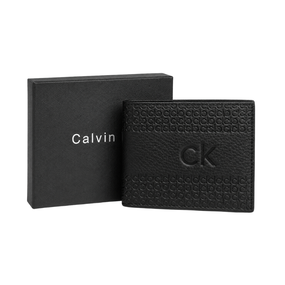 CARTERA CALVIN KLEIN "NEGRA CUERO CK"
