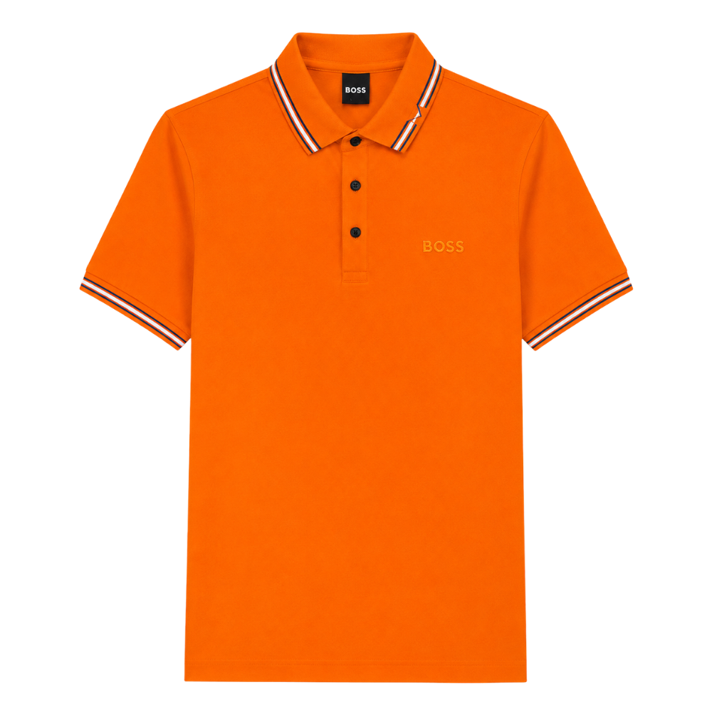 POLO BOSS "NARANJA DETALLES MANGAS"