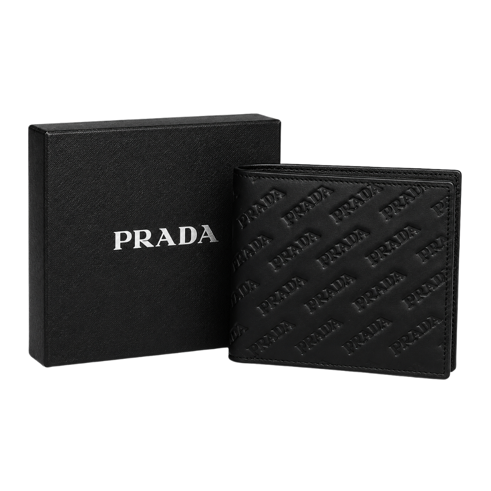 CARTERA PRADA "NEGRA MONOGRAMA INTERIOR ROJO"