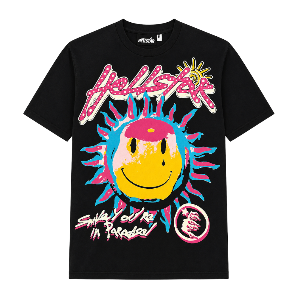PLAYERA HELLSTAR "NEGRA SUN CARITA FELIZ"