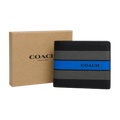 CARTERA COACH "NEGRA LINEA AZUL"