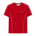PLAYERA LACOSTE "ROJA LINEAS BLANCAS"