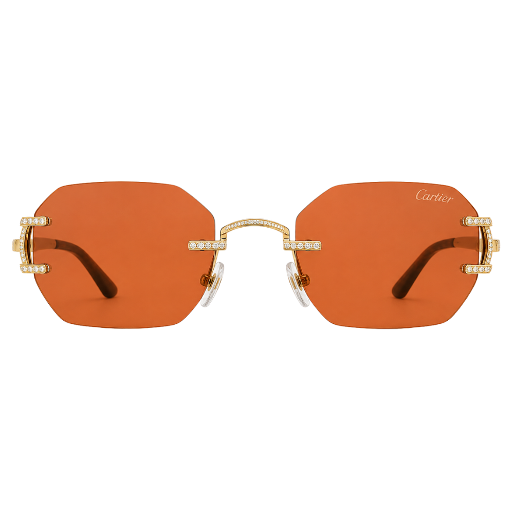 LENTES CARTIER "DORADOS LENTE NARANJA"