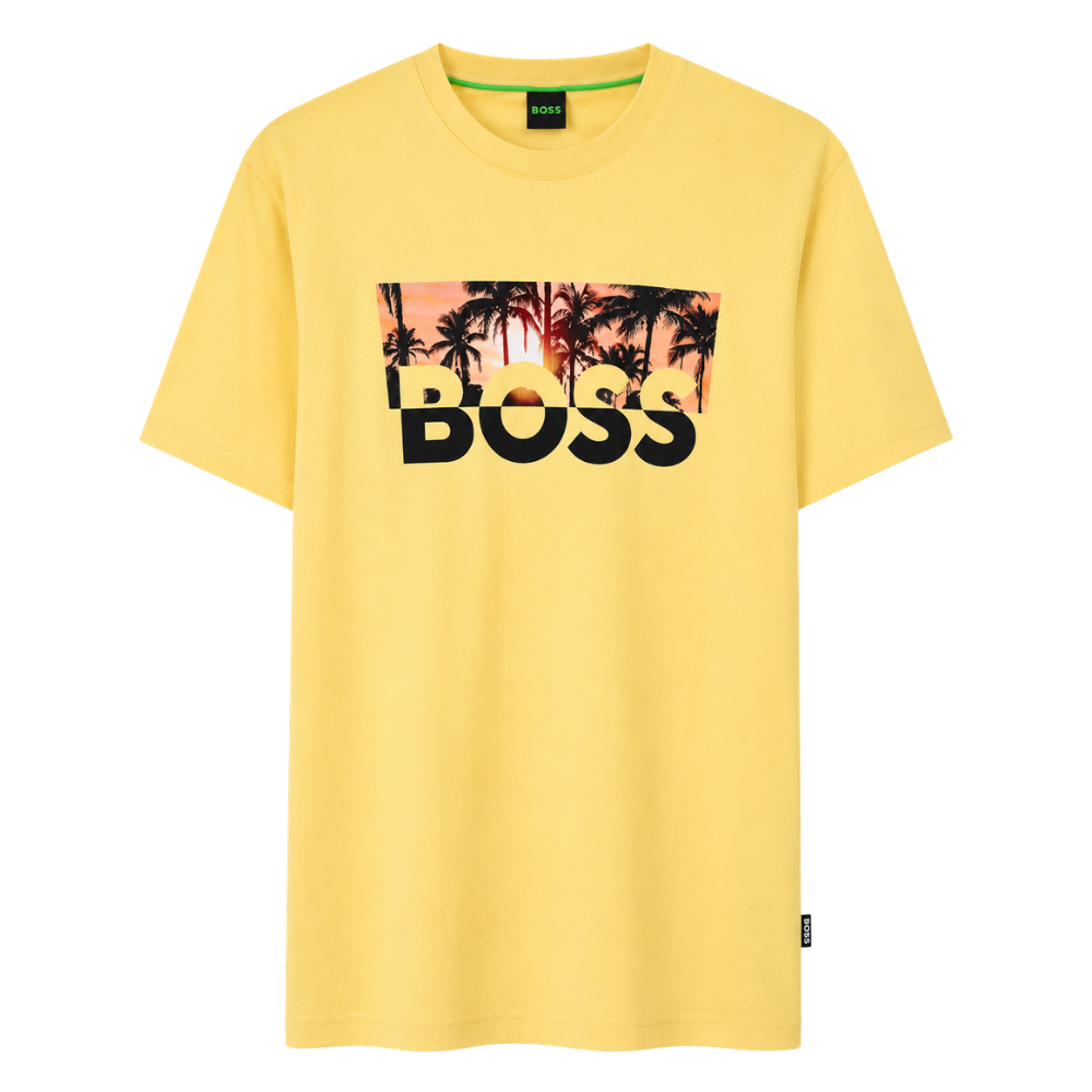 PLAYERA BOSS "AMARILLA PALMERAS"