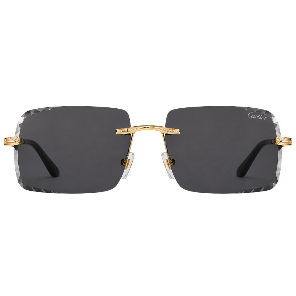 LENTES CARTIER "DORADOS DIAMENTES LENTE NEGRO"