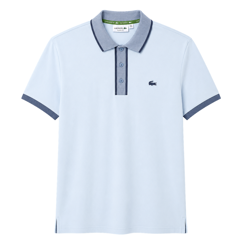 POLO LACOSTE "AZÚL CIELO DETALLES MANGAS"