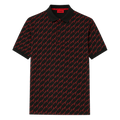 POLO HUGO "NEGRA MONOGRAMA ROJO"