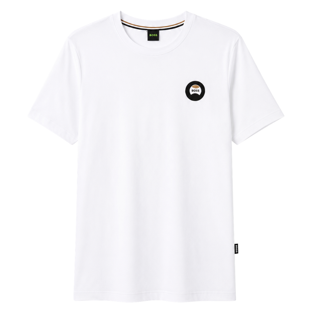 PLAYERA BOSS "BLANCA PARCHE NEGRO"