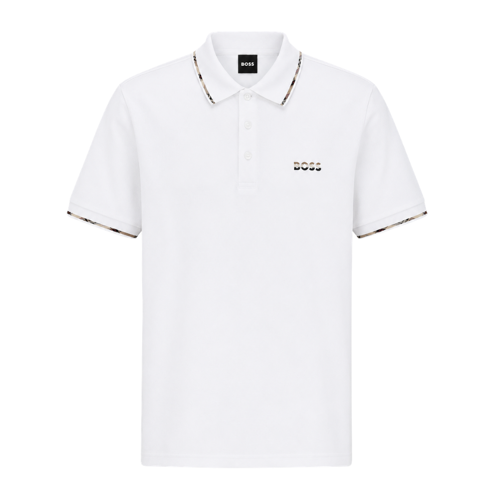 POLO BOSS "BLANCO DETALLES DE RAYAS"